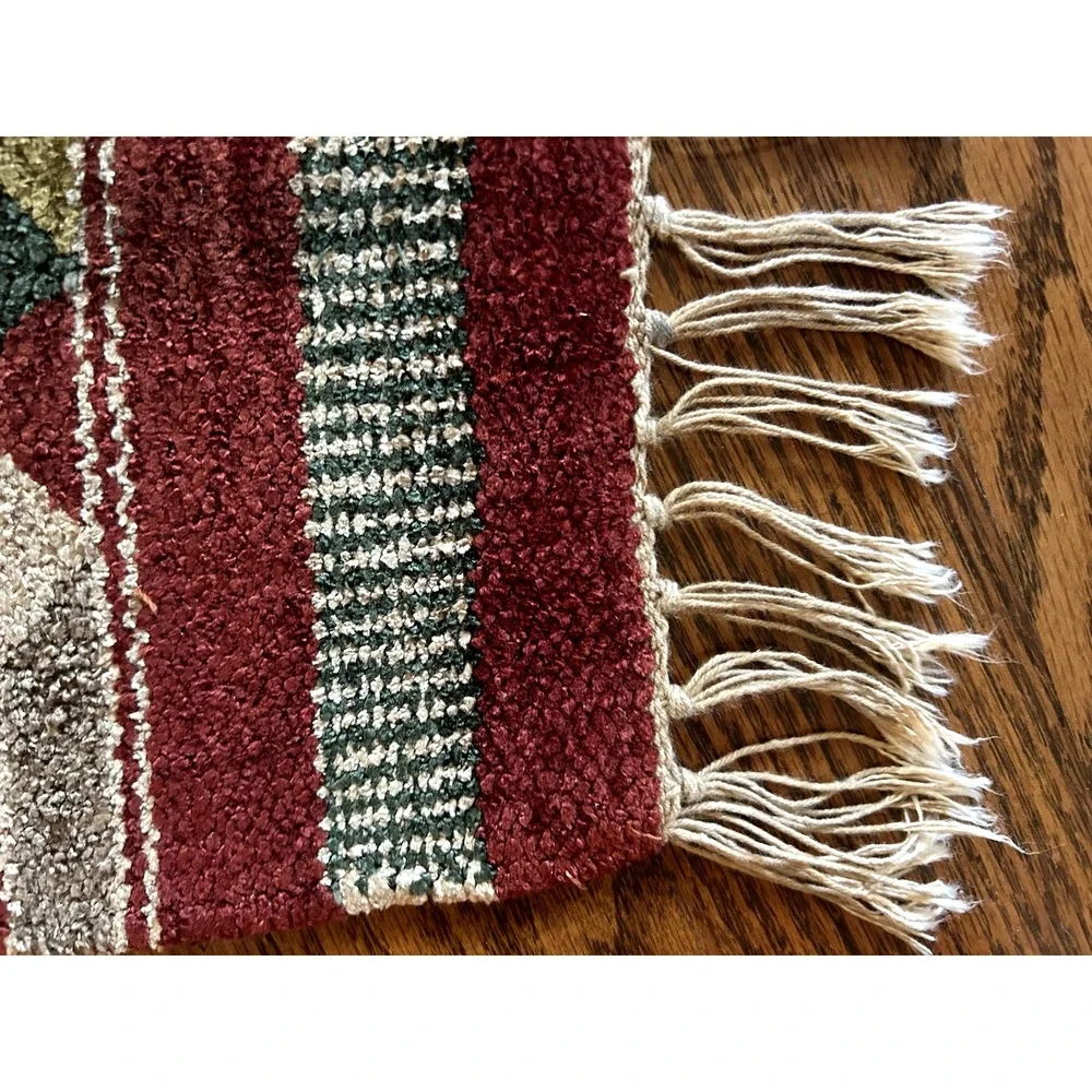 Vintage Soft Hand-Woven Geometric Tribal Pattern Rug 21x36 inches